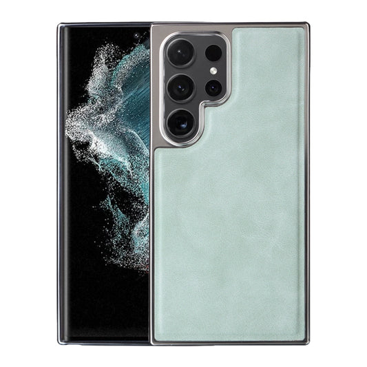 For Samsung Galaxy S22 Ultra 5G Electroplated Side PU Hybrid TPU MagSafe Phone Case(Green) by buy2fix