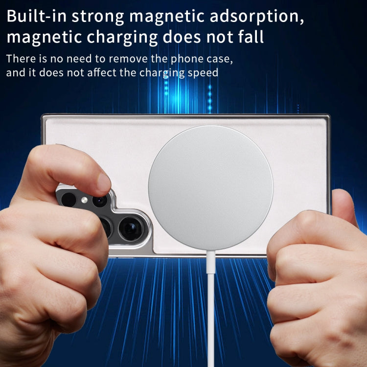 For Samsung Galaxy S22 Ultra 5G Electroplated Side PU Hybrid TPU MagSafe Phone Case(Green) by buy2fix