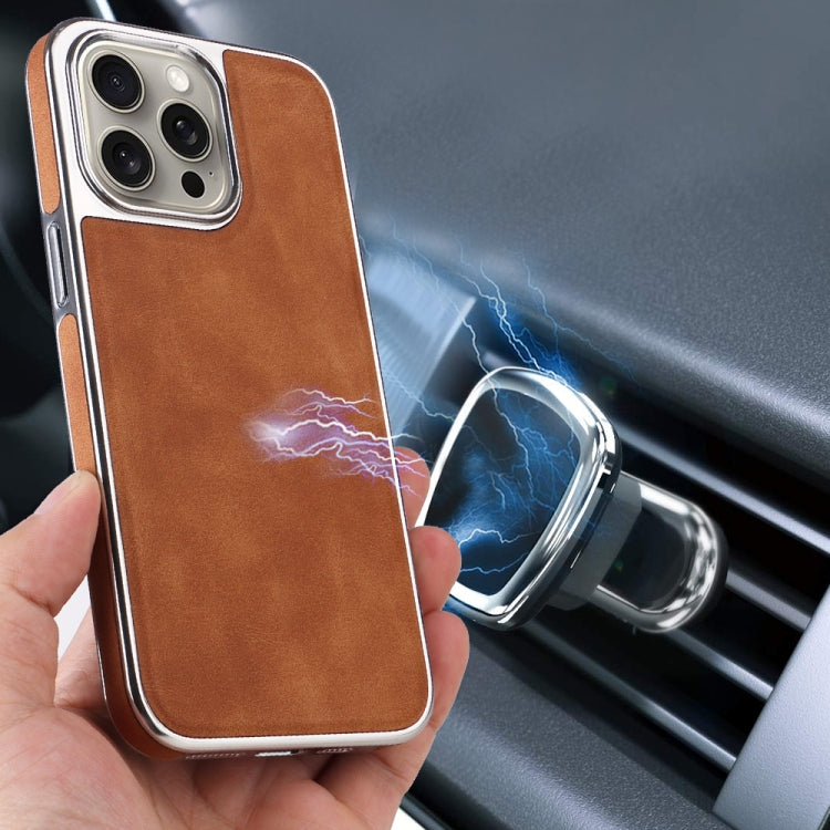 For iPhone 13 Electroplated Side PU Hybrid TPU MagSafe Phone Case(Green) by buy2fix