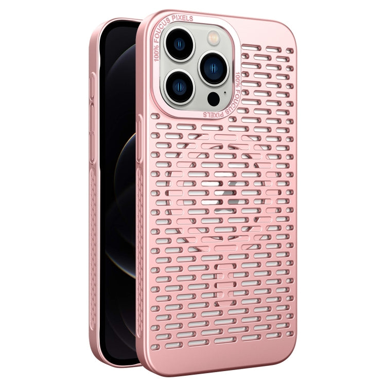 For iPhone 12 Pro Hollow Cooling MagSafe Phone Case(Rose Gold) by buy2fix