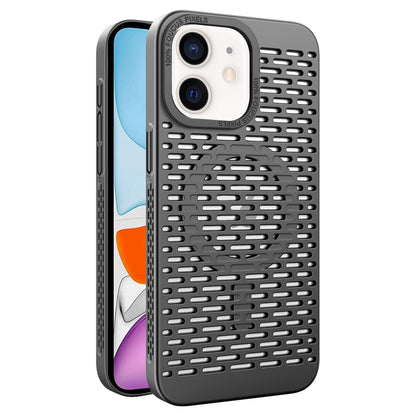 For iPhone 11 Hollow Cooling MagSafe Phone Case(Black) by buy2fix