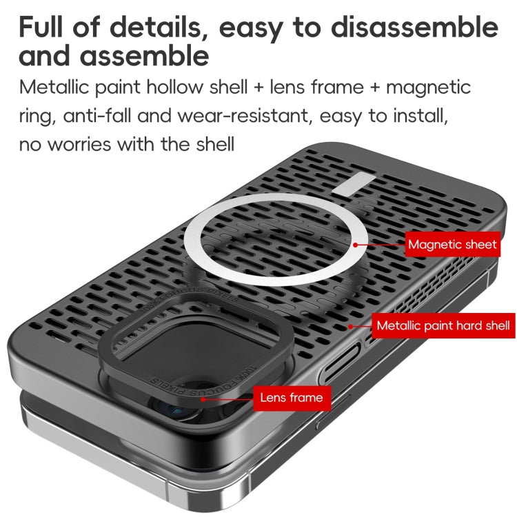 For iPhone 12 Pro Max Hollow Cooling MagSafe Phone Case(Black) by buy2fix