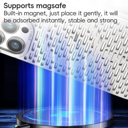 For iPhone 14 Hollow Cooling MagSafe Phone Case(Black) by buy2fix