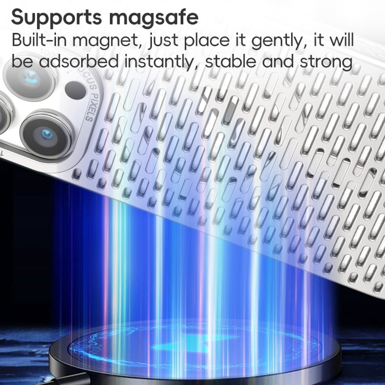 For iPhone 13 Pro Max Hollow Cooling MagSafe Phone Case(Silver) by buy2fix