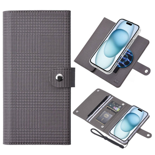 For iPhone 15 Plus ViLi GHB-C Series RFID MagSafe Magnetic Flip Leather Phone Case(Grey)
