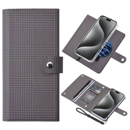 For iPhone 15 Pro ViLi GHB-C Series RFID MagSafe Magnetic Flip Leather Phone Case(Grey)