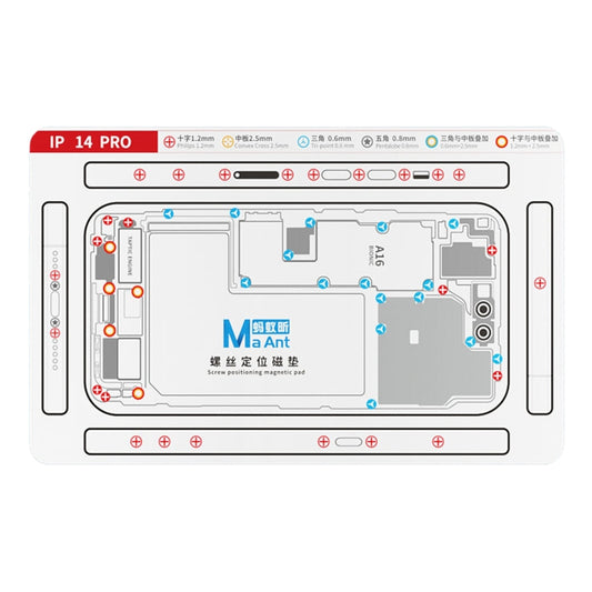 For iPhone 14 Pro MaAnt Double-sided Screw Positioning Flexible Soft Magnetic Pad - Magnetic Screws Mat by MaAnt | Online Shopping UK | buy2fix