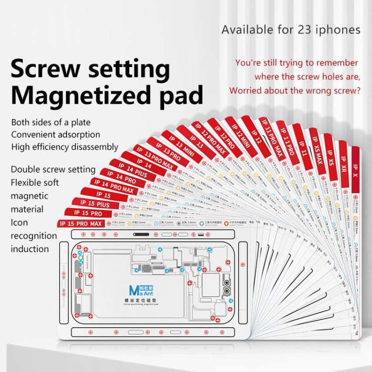 For iPhone 15 Plus MaAnt Double-sided Screw Positioning Flexible Soft Magnetic Pad - Magnetic Screws Mat by MaAnt | Online Shopping UK | buy2fix