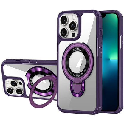 For iPhone 13 Pro Max MagSafe Acrylic Hybrid TPU Phone Case with Holder(Purple) by buy2fix