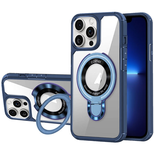 For iPhone 13 Pro MagSafe Acrylic Hybrid TPU Phone Case with Holder(Royal Blue) by buy2fix