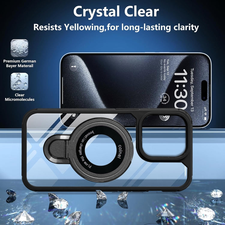 For iPhone 15 Pro Max MagSafe Acrylic Hybrid TPU Phone Case with Holder(Royal Blue) by buy2fix