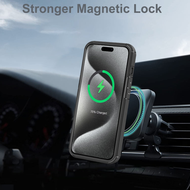 For iPhone 15 Pro Max MagSafe Acrylic Hybrid TPU Phone Case with Holder(Royal Blue) by buy2fix