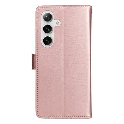 For Samsung Galaxy S25 / S24 5G Cat and Bee Embossed Flip Leather Phone Case(Rose Gold) by buy2fix