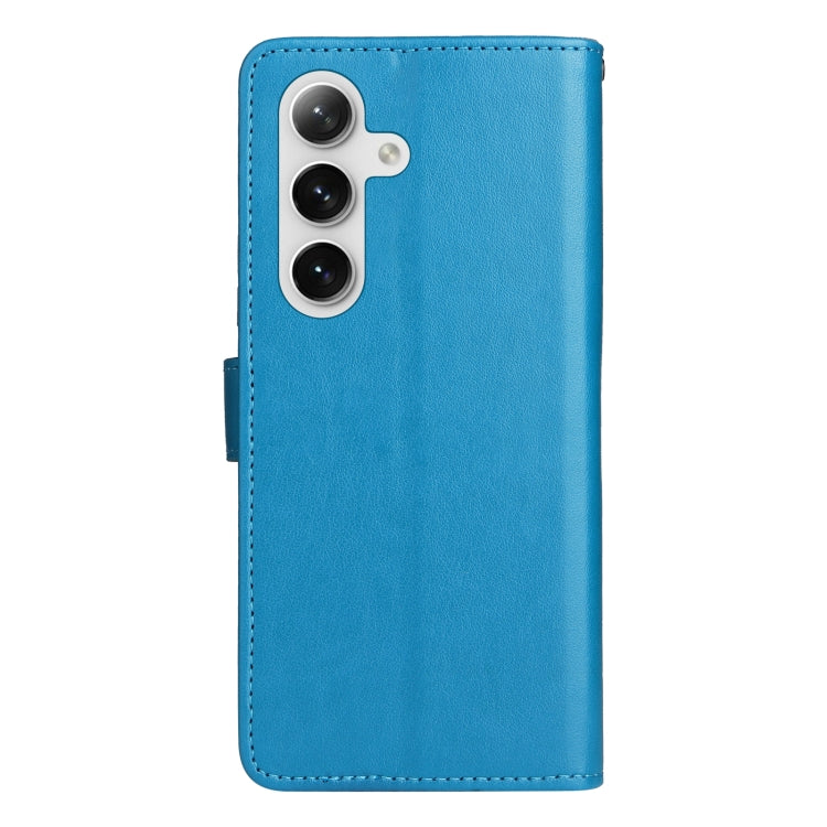 For Samsung Galaxy S25+ / S24+ 5G Cat and Bee Embossed Flip Leather Phone Case(Blue) by buy2fix