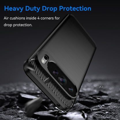 For Google Pixel 9 Pro XL Carbon Fiber Brushed Texture TPU Phone Case(Black) - Google Cases by buy2fix | Online Shopping UK | buy2fix