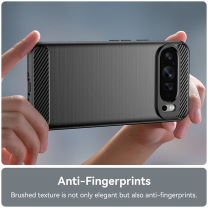 For Google Pixel 9 Pro XL Carbon Fiber Brushed Texture TPU Phone Case(Black) - Google Cases by buy2fix | Online Shopping UK | buy2fix