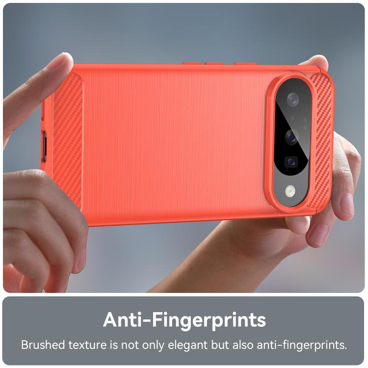 For Google Pixel 10 Carbon Fiber Brushed Texture TPU Phone Case(Red) - Google Cases by buy2fix | Online Shopping UK | buy2fix