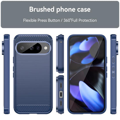 For Google Pixel 10 Carbon Fiber Brushed Texture TPU Phone Case(Blue) - Google Cases by buy2fix | Online Shopping UK | buy2fix