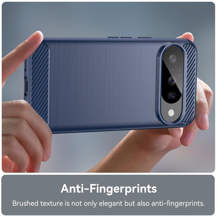 For Google Pixel 10 Pro Carbon Fiber Brushed Texture TPU Phone Case(Blue) - Google Cases by buy2fix | Online Shopping UK | buy2fix