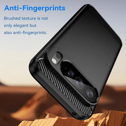 For Google Pixel 10 Pro XL Carbon Fiber Brushed Texture TPU Phone Case(Black) - Google Cases by buy2fix | Online Shopping UK | buy2fix