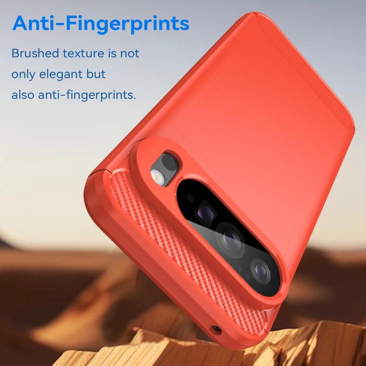 For Google Pixel 10 Pro XL Carbon Fiber Brushed Texture TPU Phone Case(Red) - Google Cases by buy2fix | Online Shopping UK | buy2fix