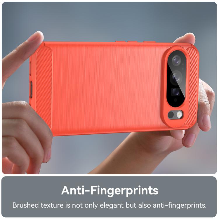 For Google Pixel 10 Pro XL Carbon Fiber Brushed Texture TPU Phone Case(Red) - Google Cases by buy2fix | Online Shopping UK | buy2fix