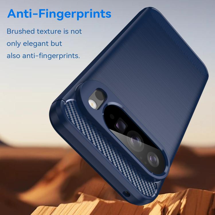 For Google Pixel 10 Pro XL Carbon Fiber Brushed Texture TPU Phone Case(Blue) - Google Cases by buy2fix | Online Shopping UK | buy2fix