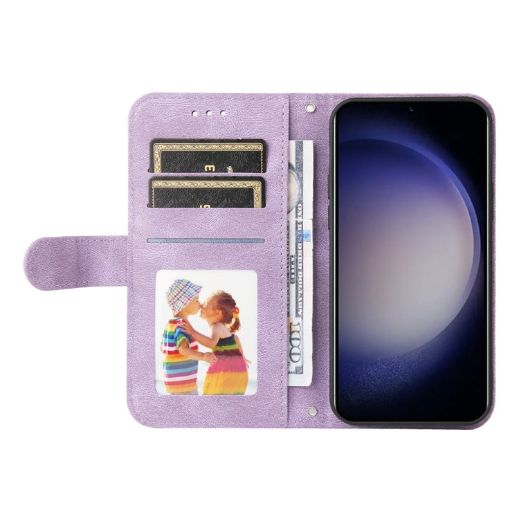 For Samsung Galaxy S25 5G Skin Feel Life Tree Metal Button Leather Phone Case(Purple) by buy2fix