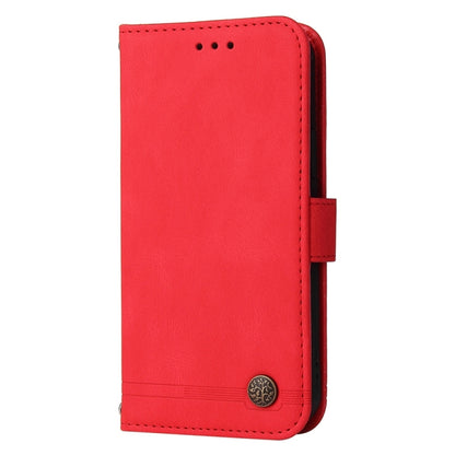 For Samsung Galaxy S25+ 5G Skin Feel Life Tree Metal Button Leather Phone Case(Red) - Galaxy S25+ 5G Cases by buy2fix | Online Shopping UK | buy2fix