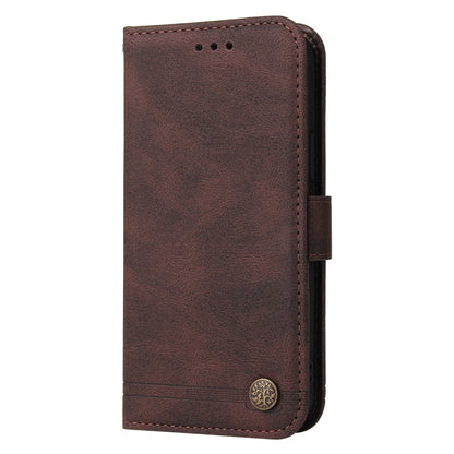 For Samsung Galaxy S25+ 5G Skin Feel Life Tree Metal Button Leather Phone Case(Brown) - Galaxy S25+ 5G Cases by buy2fix | Online Shopping UK | buy2fix