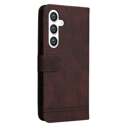 For Samsung Galaxy S25+ 5G Skin Feel Life Tree Metal Button Leather Phone Case(Brown) - Galaxy S25+ 5G Cases by buy2fix | Online Shopping UK | buy2fix