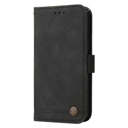 For Samsung Galaxy S25+ 5G Skin Feel Life Tree Metal Button Leather Phone Case(Black) - Galaxy S25+ 5G Cases by buy2fix | Online Shopping UK | buy2fix
