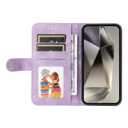 For Samsung Galaxy S25 Ultra 5G Skin Feel Life Tree Metal Button Leather Phone Case(Purple) by buy2fix