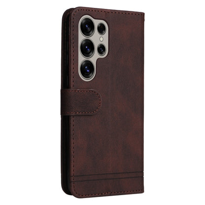 For Samsung Galaxy S25 Ultra 5G Skin Feel Life Tree Metal Button Leather Phone Case(Brown) by buy2fix
