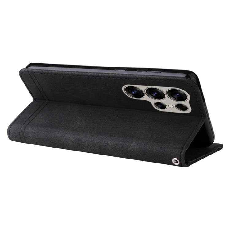 For Samsung Galaxy S25 Ultra 5G Skin Feel Life Tree Metal Button Leather Phone Case(Black) by buy2fix