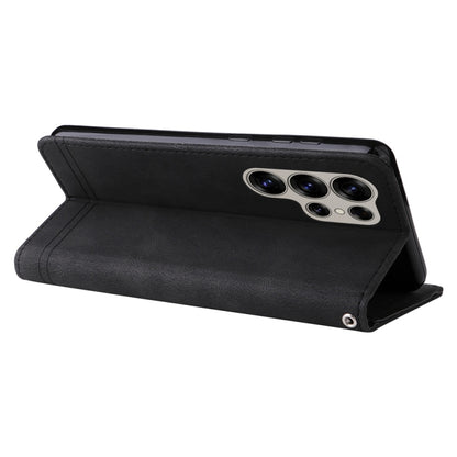 For Samsung Galaxy S25 Ultra 5G Skin Feel Life Tree Metal Button Leather Phone Case(Black) by buy2fix