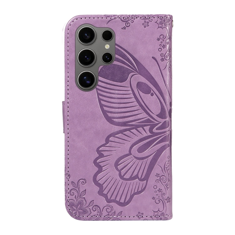 For Samsung Galaxy S25 Ultra 5G Swallowtail Butterfly Embossed Leather Phone Case(Purple) by buy2fix