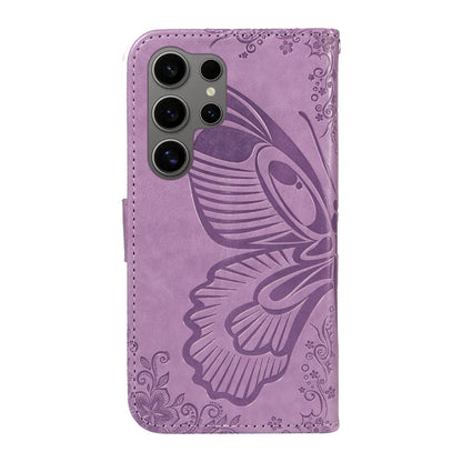 For Samsung Galaxy S25 Ultra 5G Swallowtail Butterfly Embossed Leather Phone Case(Purple) by buy2fix