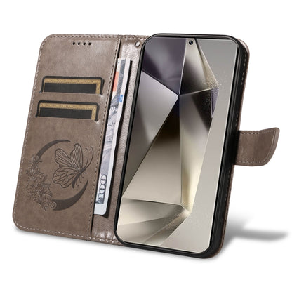 For Samsung Galaxy S25 Ultra 5G Swallowtail Butterfly Embossed Leather Phone Case(Grey) by buy2fix