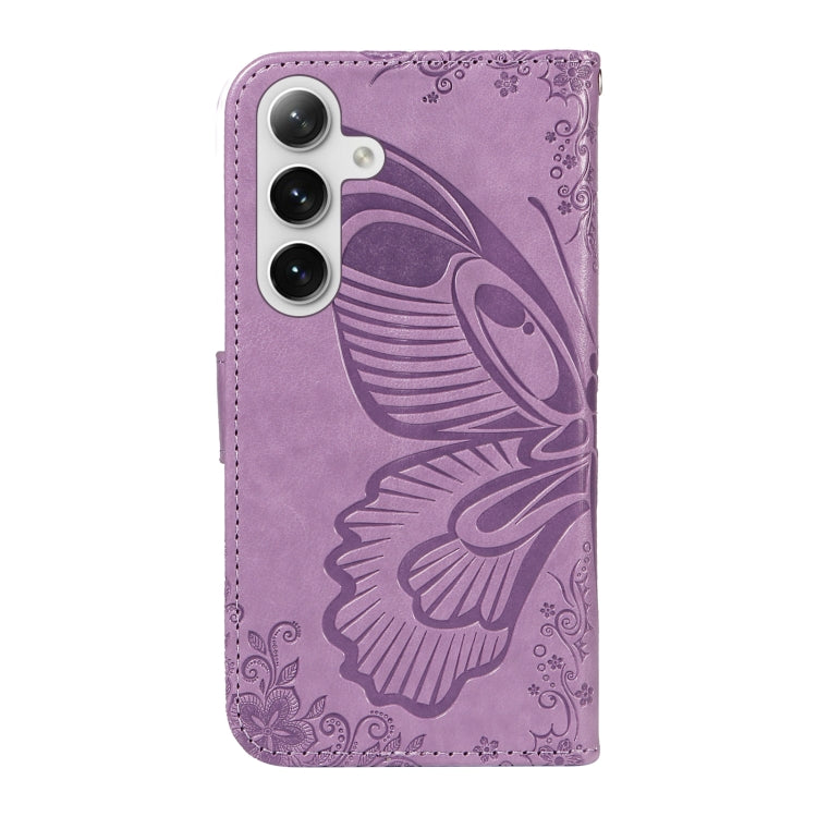 For Samsung Galaxy S25 / S24 5G Swallowtail Butterfly Embossed Leather Phone Case(Purple) by buy2fix