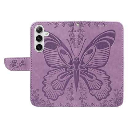 For Samsung Galaxy S25 / S24 5G Swallowtail Butterfly Embossed Leather Phone Case(Purple) by buy2fix