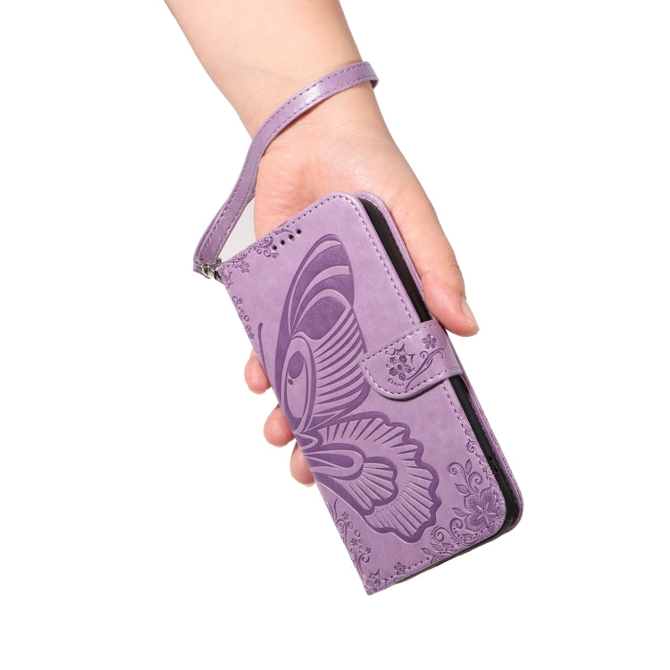 For Samsung Galaxy S25 / S24 5G Swallowtail Butterfly Embossed Leather Phone Case(Purple) by buy2fix