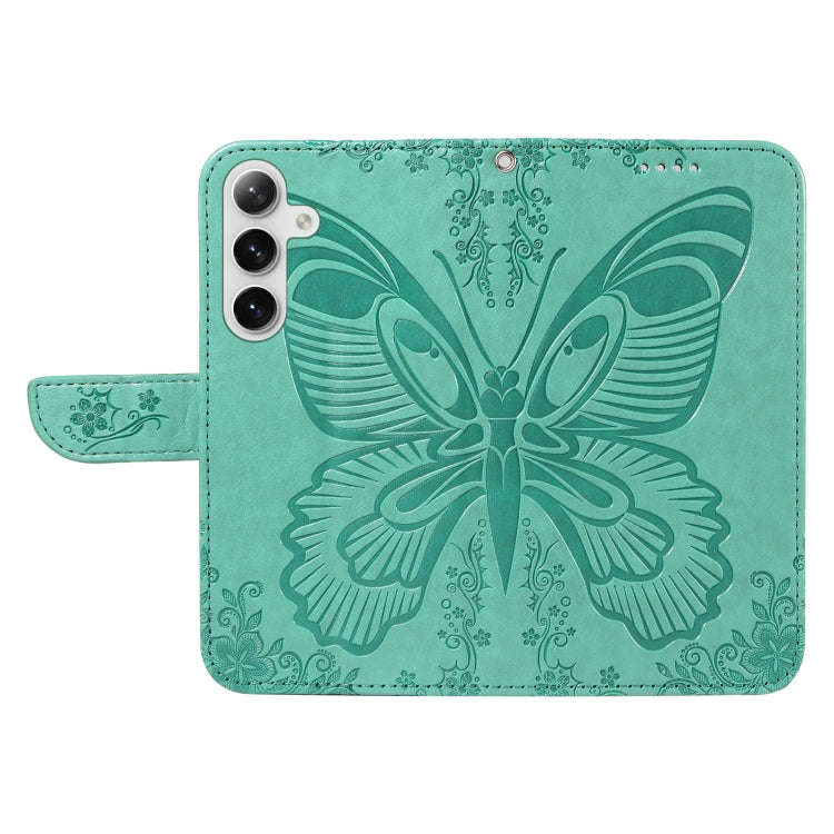 For Samsung Galaxy S25 / S24 5G Swallowtail Butterfly Embossed Leather Phone Case(Green) by buy2fix