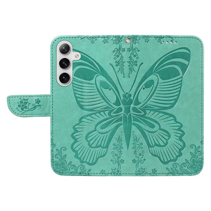 For Samsung Galaxy S25 / S24 5G Swallowtail Butterfly Embossed Leather Phone Case(Green) by buy2fix