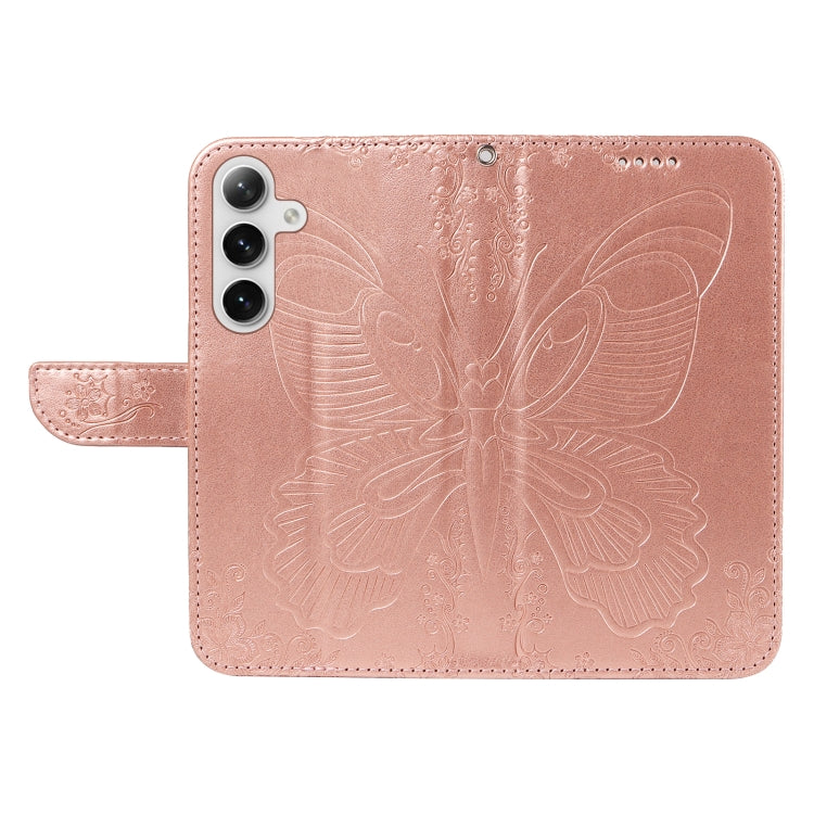 For Samsung Galaxy S25 / S24 5G Swallowtail Butterfly Embossed Leather Phone Case(Rose Gold) by buy2fix
