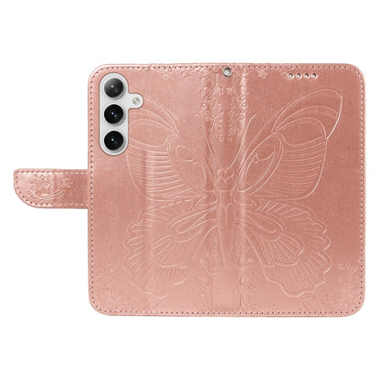 For Samsung Galaxy S25 / S24 5G Swallowtail Butterfly Embossed Leather Phone Case(Rose Gold) by buy2fix