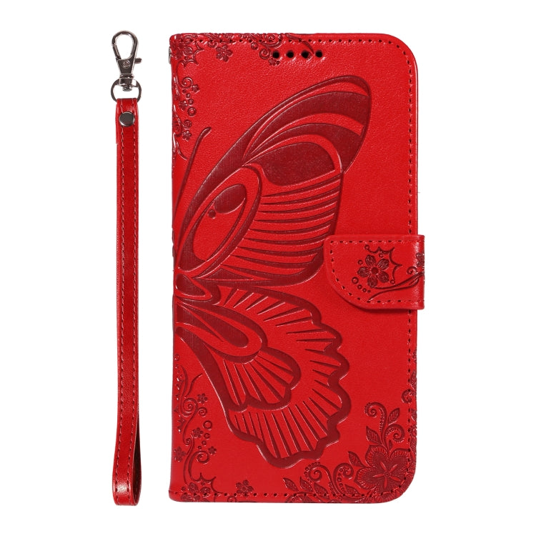 For Samsung Galaxy S25+ / S24+ 5G Swallowtail Butterfly Embossed Leather Phone Case(Red) by buy2fix