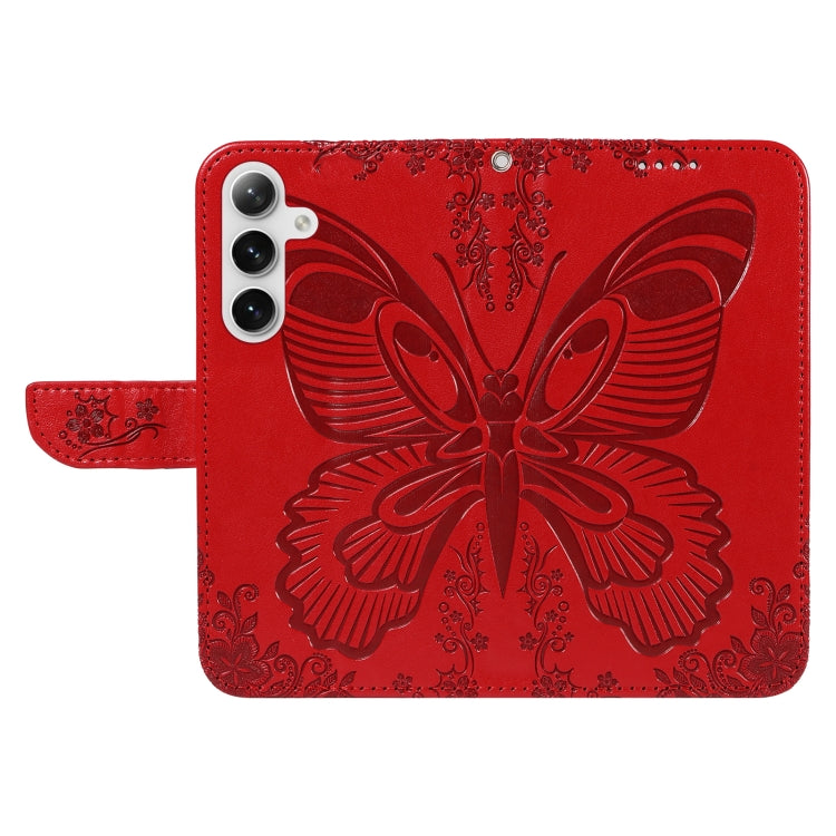 For Samsung Galaxy S25+ / S24+ 5G Swallowtail Butterfly Embossed Leather Phone Case(Red) by buy2fix