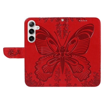 For Samsung Galaxy S25+ / S24+ 5G Swallowtail Butterfly Embossed Leather Phone Case(Red) by buy2fix