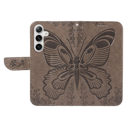 For Samsung Galaxy S25+ / S24+ 5G Swallowtail Butterfly Embossed Leather Phone Case(Grey) by buy2fix